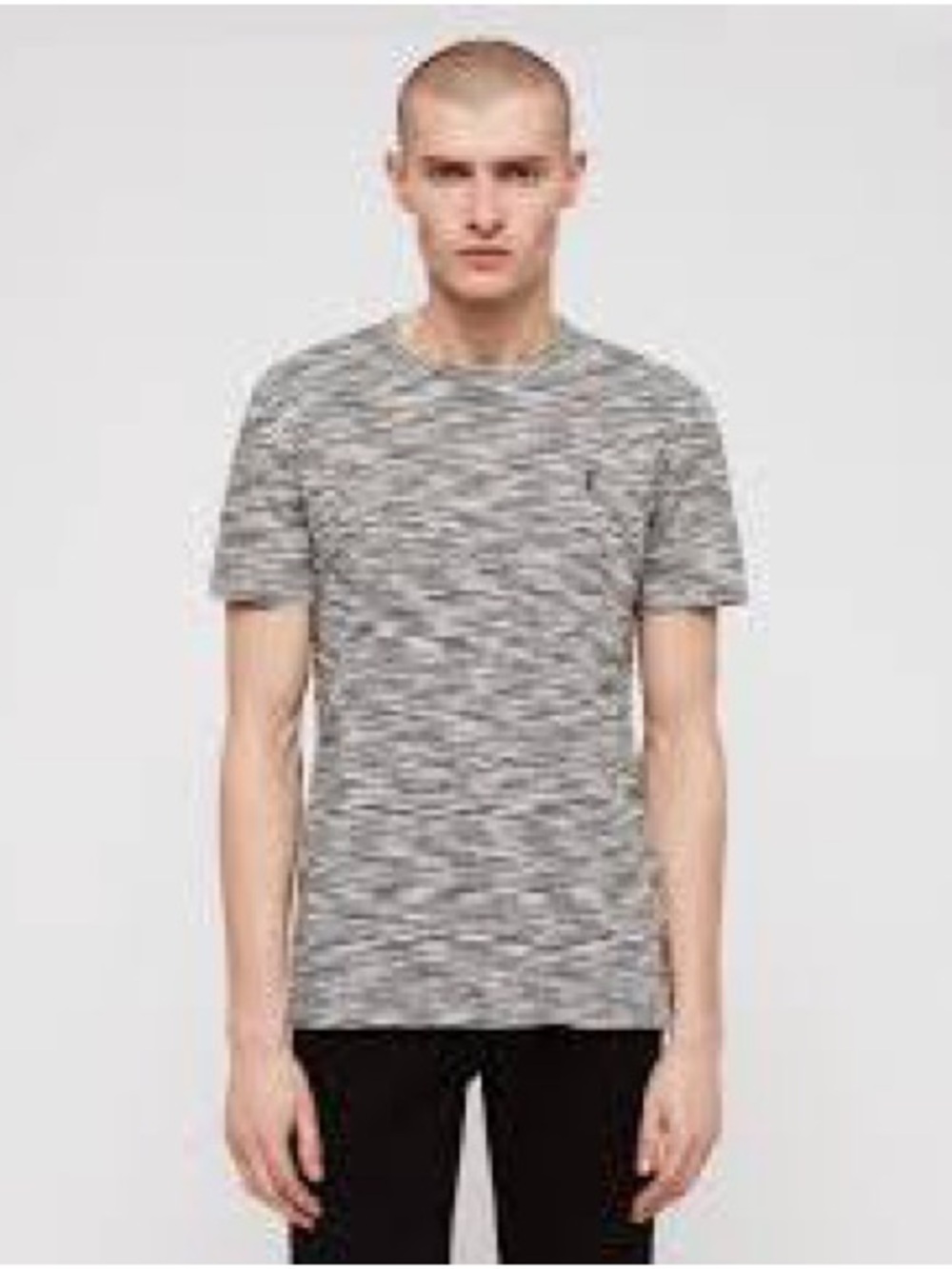 AllSaints Gray Marled Crew Neck T-Shirt